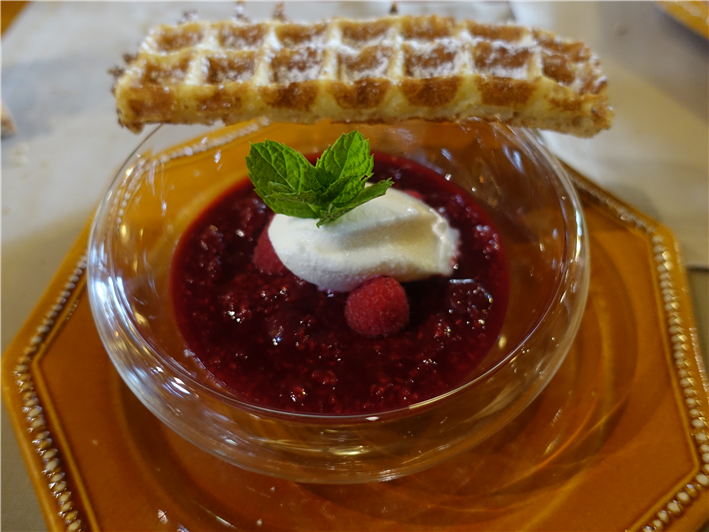 waffle with red fruit